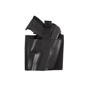 Funda de tobillo de cuero negro para Glock 43X, habana lisa
