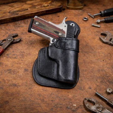 Funda exterior OWB de pala para porte oculto de cuero negro Azula