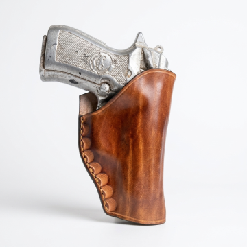 Funda de cuero marrón con clip para cinturón para Beretta 84FS Cheetah