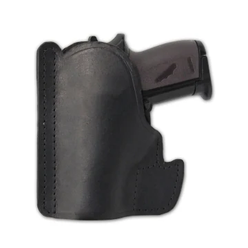 Funda de bolsillo ambidiestra de cuero negro