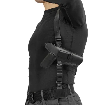 Funda de hombro de cuero negro para TT Tokarev M57