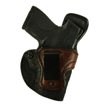 Funda interior IWB de cuero negro con ribete de bisonte
