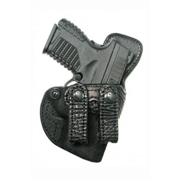 Funda interior IWB de cuero negro con dos correas de broche