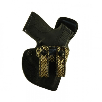 Funda interior IWB de cuero negro con dos correas de pitón