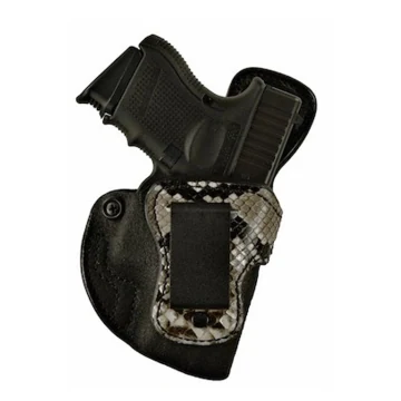 Funda interior IWB de cuero negro con ribete de pitón