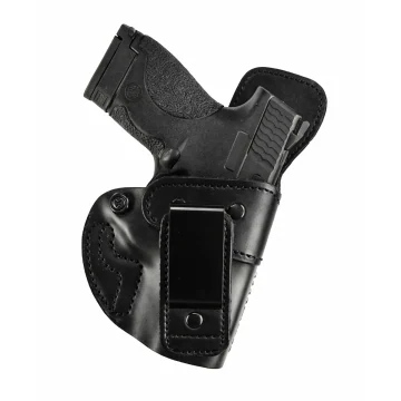 Funda de caza interior IWB de cuero negro apta para camisa por dentro