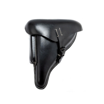 Funda militar de solapa de cuero negro