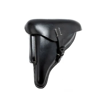 Funda militar de solapa de cuero negro