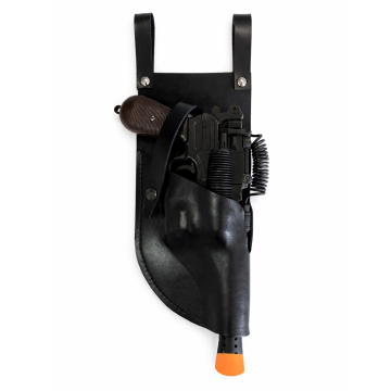Funda moldeada de cuero negro para Mauser Merr Sonn Power 5 con muesca