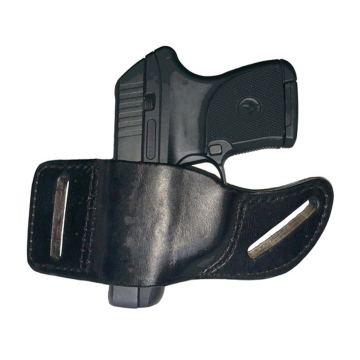 Funda exterior OWB de cuero negro de paso de cinturón
