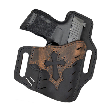 Funda exterior OWB de cuero negro con panel curvo
