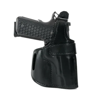 Funda exterior OWB de cuero negro con cierre de pulgar