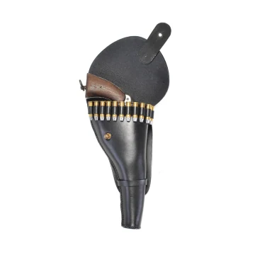 Funda de cuero negro Ropes con trabillas para cartuchos