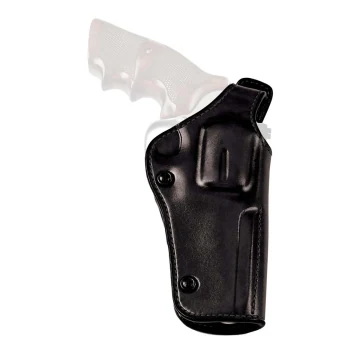 Funda de cinturón de cuero negro de lado dominante o porte cruzado con cierre de pulgar