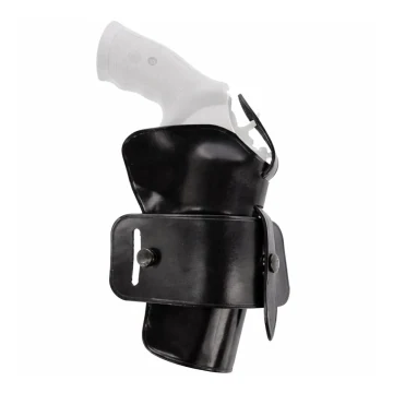 Funda ambidiestra de cinturón de cuero negro para revólver