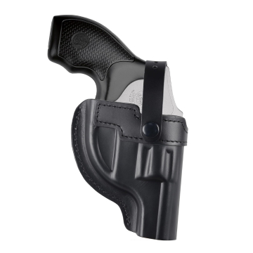 Funda de caza exterior OWB de cuero negro con cierre de pulgar