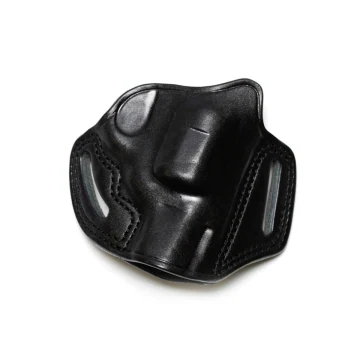Funda exterior OWB de cuero negro tipo pancake para revólver
