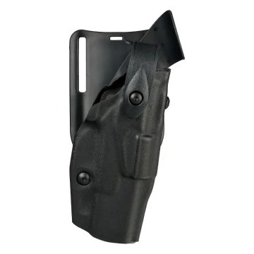 Funda de servicio negra de cinturón de porte bajo con retención de nivel tres
