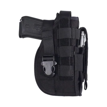 Funda de caza MOLLE de nailon negro con portacargador
