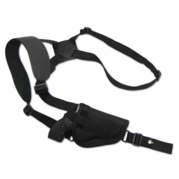 Funda de hombro vertical de nailon negro