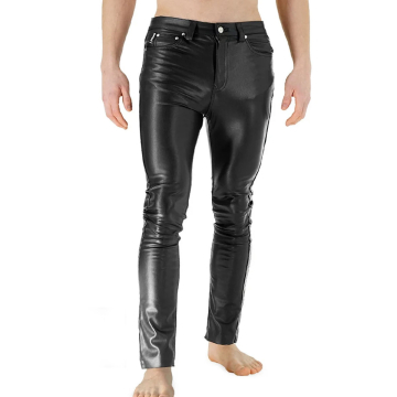 Pantalones ajustados elásticos de polipiel Bockle para hombre