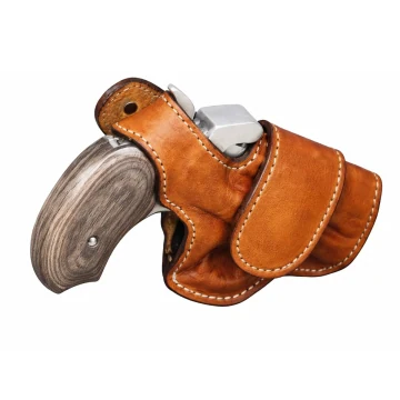 Funda de cuero marrón para conducir con cierre de pulgar