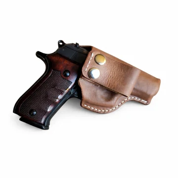 Funda interior IWB de cuero marrón con trabilla de cierre a presión