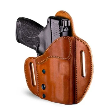 Funda exterior OWB de cuero marrón con bloqueo