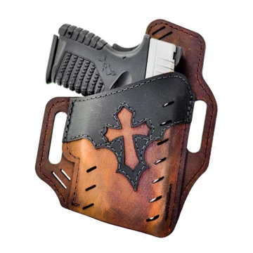 Funda exterior OWB de cuero marrón con panel curvo