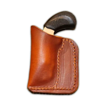 Funda de bolsillo de cuero marrón