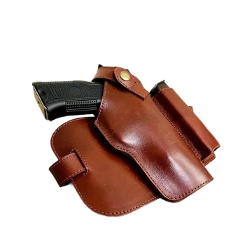 Funda táctica de pernera de cuero marrón