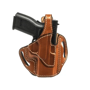 Funda exterior OWB de cuero marrón con cierre de pulgar