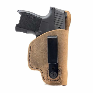 Funda interior IWB de cuero marrón que permite remeter la camisa