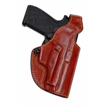 Funda exterior OWB de cuero marrón con cierre de pulgar