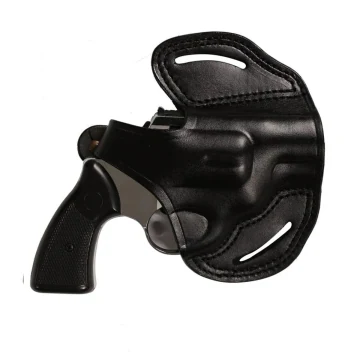 Funda exterior OWB de cuero negro para revólver de cañón corto