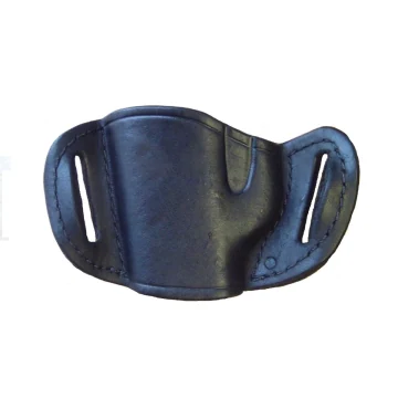 Funda de cuero negro de paso de cinturón para diestros