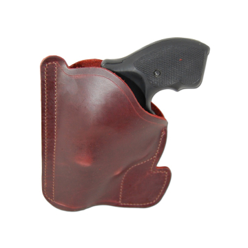 Funda de bolsillo ambidiestra de cuero burdeos