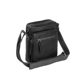 Bolso de hombro de cuero negro Cognac Birmingham