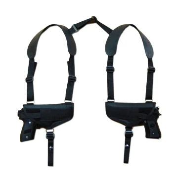 Funda de hombro horizontal de nailon negro para dos pistolas