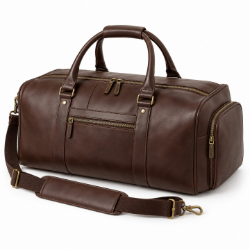 Bolso de viaje de piel convertible en mochila - Frontal y correa
