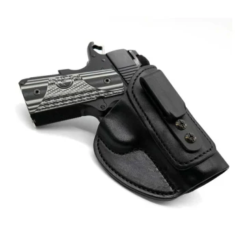 Funda interior IWB de cuero negro con clip de acero
