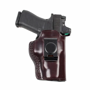 Funda interior IWB de cuero marrón cubano con clip de resorte