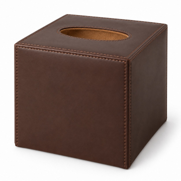 Funda de cuero a medida para caja de pañuelos - Vista completa del producto