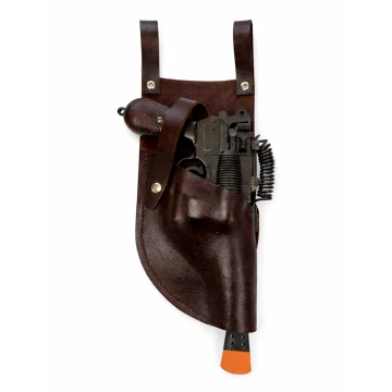 Funda moldeada de cuero marrón oscuro para Mauser Merr Sonn Power 5 con muesca