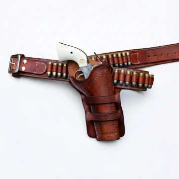 Funda western de porte cruzado Doc Holliday y cinturón cartuchera