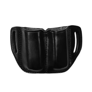 Portacargador doble exterior OWB para cargadores monohilera y cinturón, negro clásico