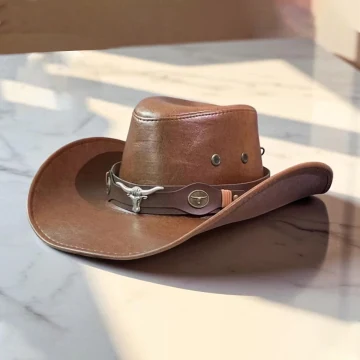 Sombrero western de vaquero de polipiel