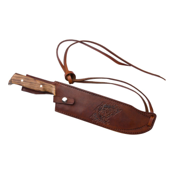 Funda de cuero Fieldcraft para cuchillo con cordón de porte