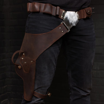Funda de pernera de cuero marrón inspirada en Han Solo