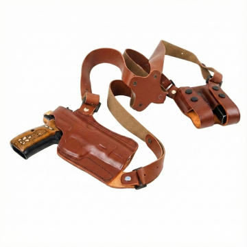 Funda de hombro artesanal de cuero para porte oculto con ajuste regulable
